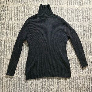 Chico's Black Ribbed Turtleneck Sweater